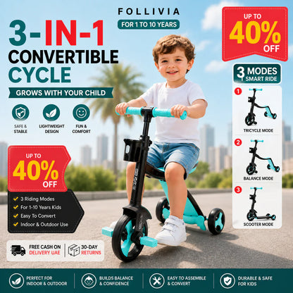 3-in-1 Kids Convertible Scooter